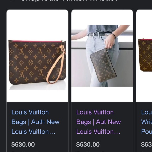 Louis Vuitton Brown Wristlet Monogram with handle. (Authentic ) - Picture 5 of 5